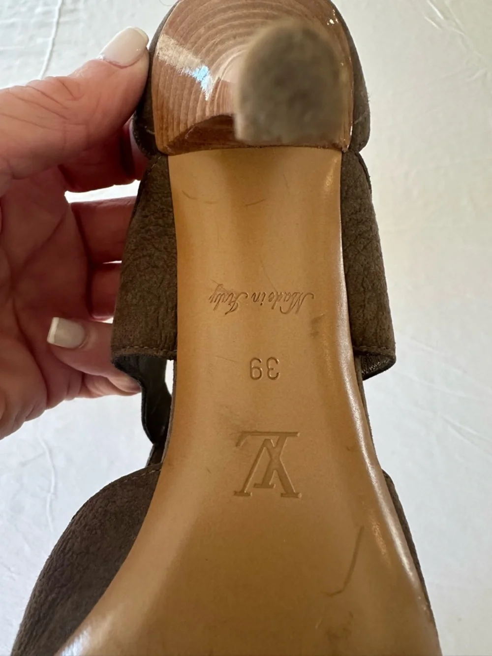 Louis Vuitton Taupe Lace-Up Peep-Toe High Heels - Picture 5 of 5